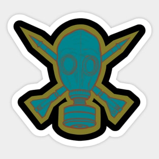 Gas Mask & Crossed Missiles Sticker